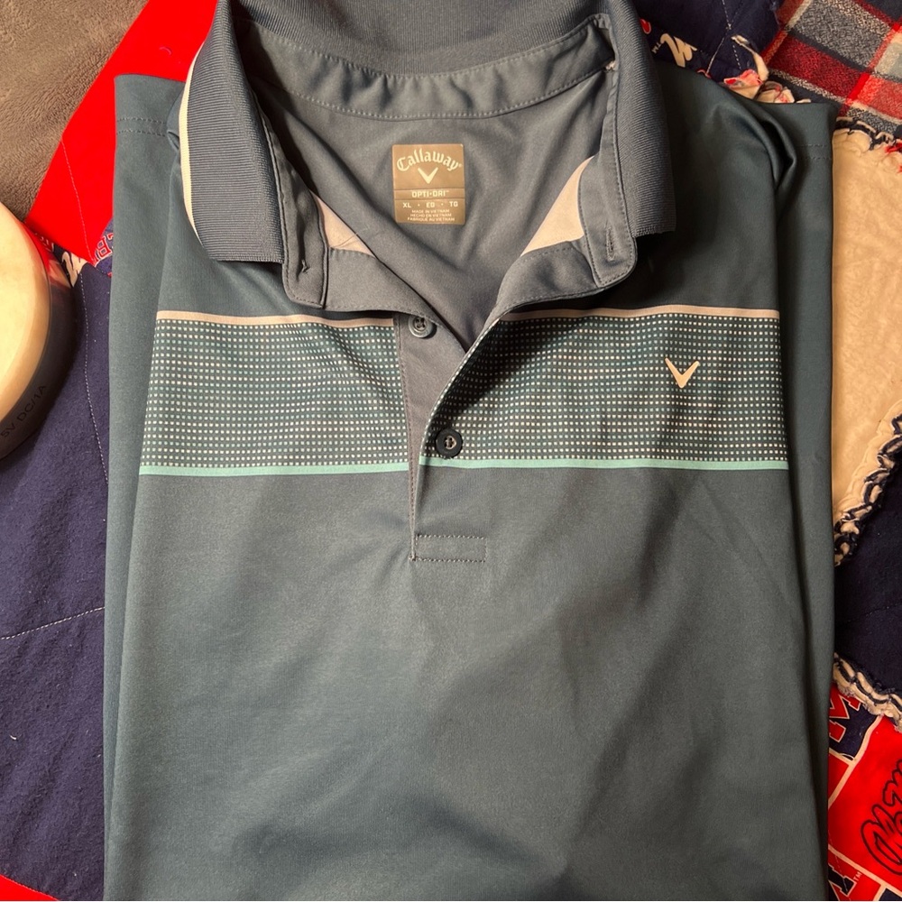 Callaway Opt-Dri gold shirt size XL teal,grey